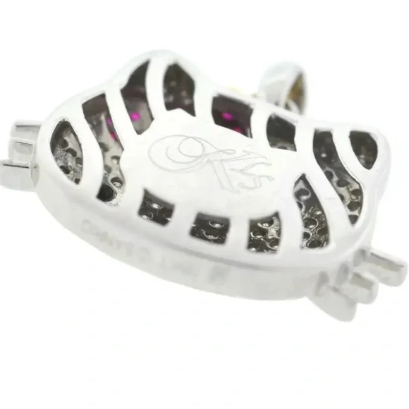 18k White Gold & Diamond Kimora Lee Simmons Pendant - Picture 3 of 6